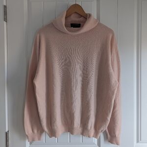 Charter Club 100% Cashmere Cowl Neck Long Sleeve Baggy Sweater Peach Size Large